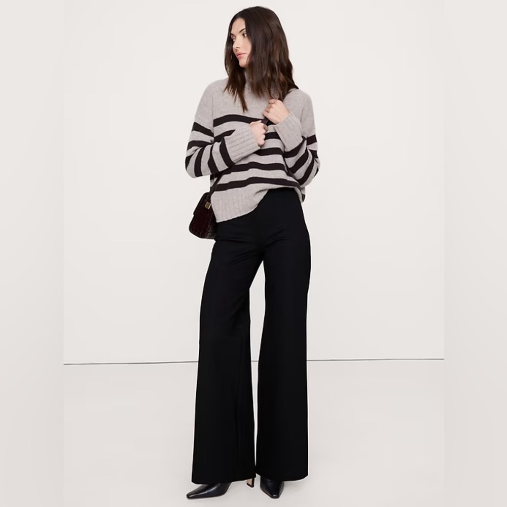 NEW Banana Republic High-Rise Wide-Leg Everywhere Ponte Pull-On Pant 📻1️⃣4️⃣